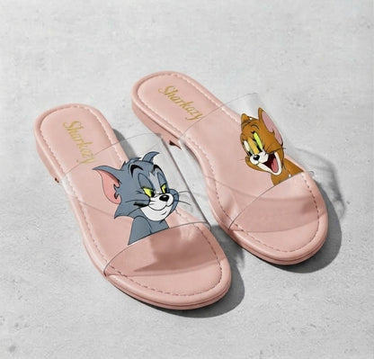 Sharkstepzy Cartoon Comfort Slides – Black