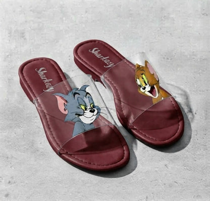 Sharkstepzy Cartoon Comfort Slides – White | Women's Slides
